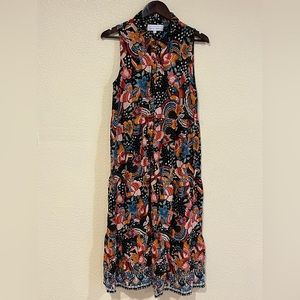 Margaux Riviera Multicolored Parrot Floral Maxi Tiered Dress Women’s Sz L